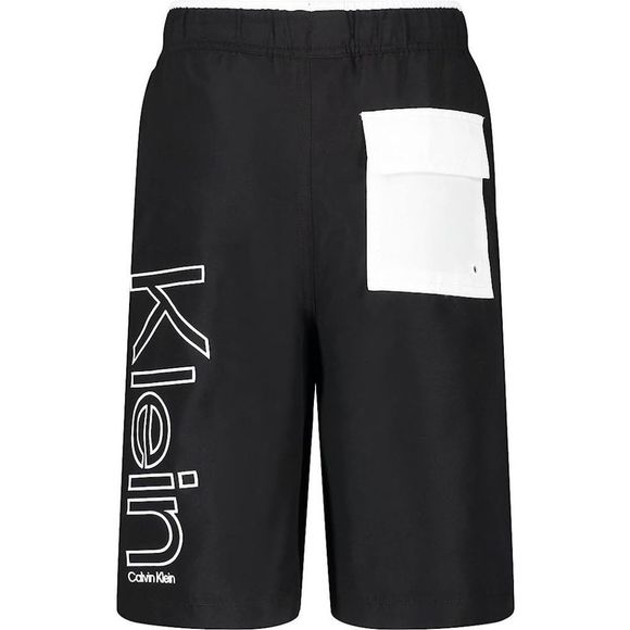 Calvin Klein Solid Black Boys' Swim Trunk with UPF 50+ Sun Protection, 14-16, Bl - Picture 2 of 16